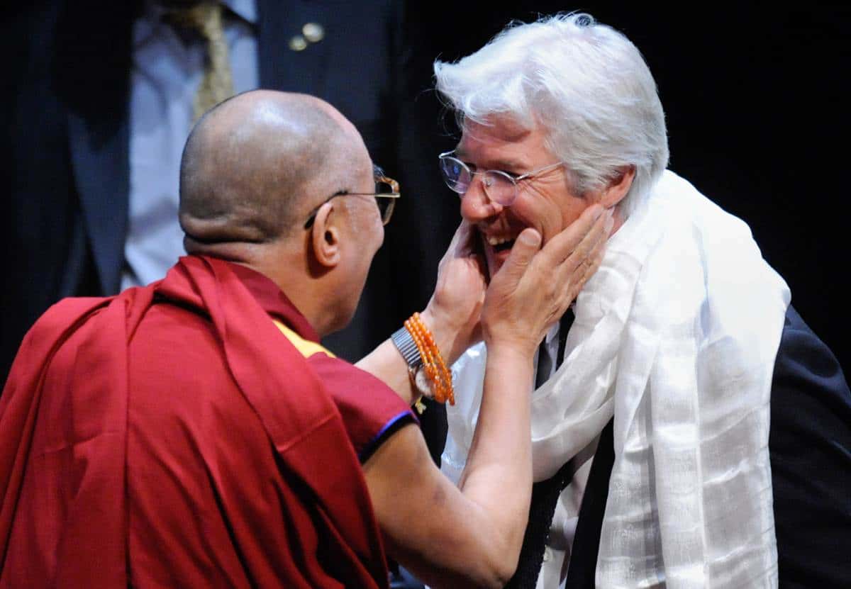 Photo of the actor Richard Gere and Dalai Lama