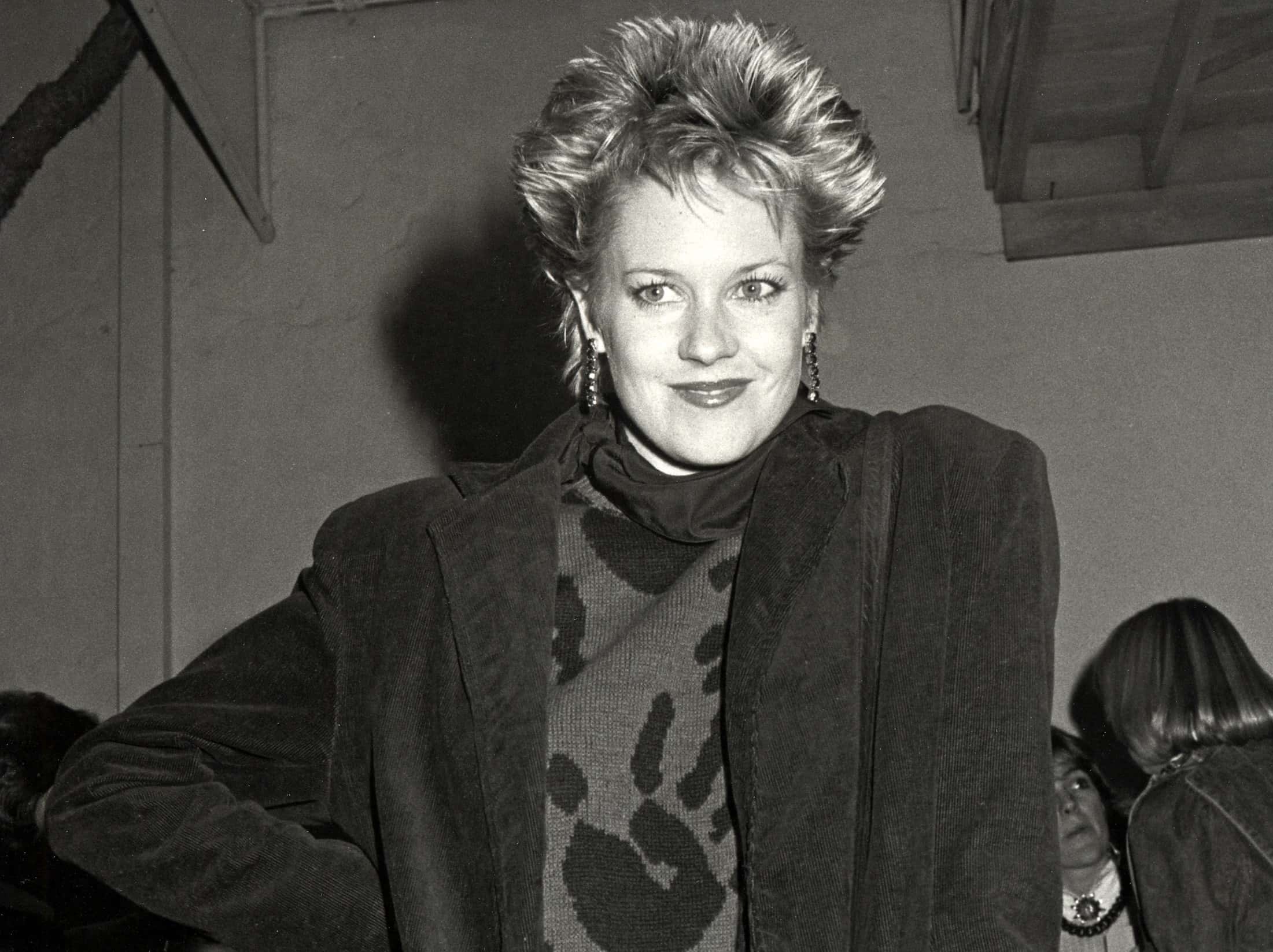 Grayscale Portrait Photo of Melanie Griffith during Party For Hall & Oates