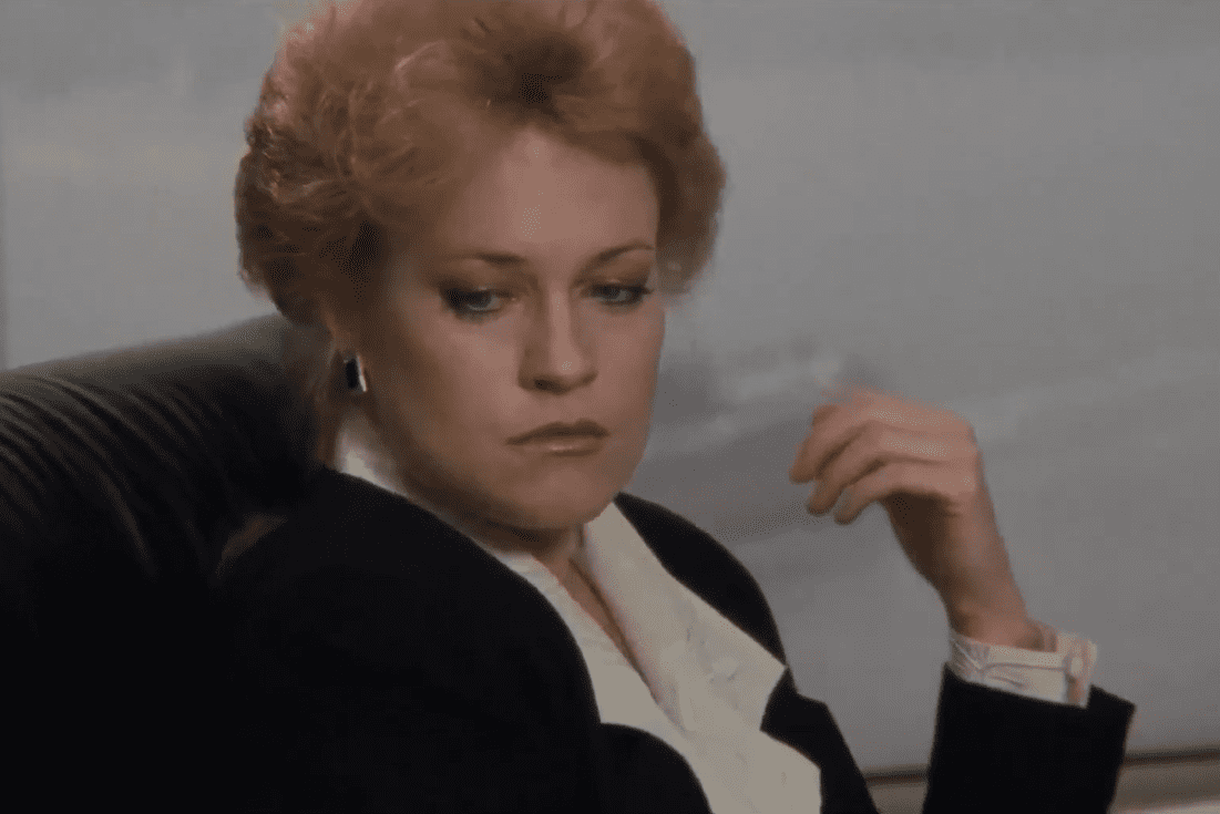 A visually captivating still taken from a pivotal moment in the film Working Girl (1988)