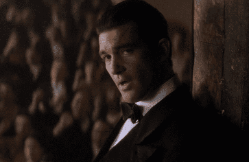 A visually captivating still taken from a pivotal moment in the film Evita (1996)