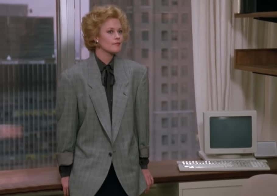 A visually captivating still taken from a pivotal moment in the film Working Girl (1988)