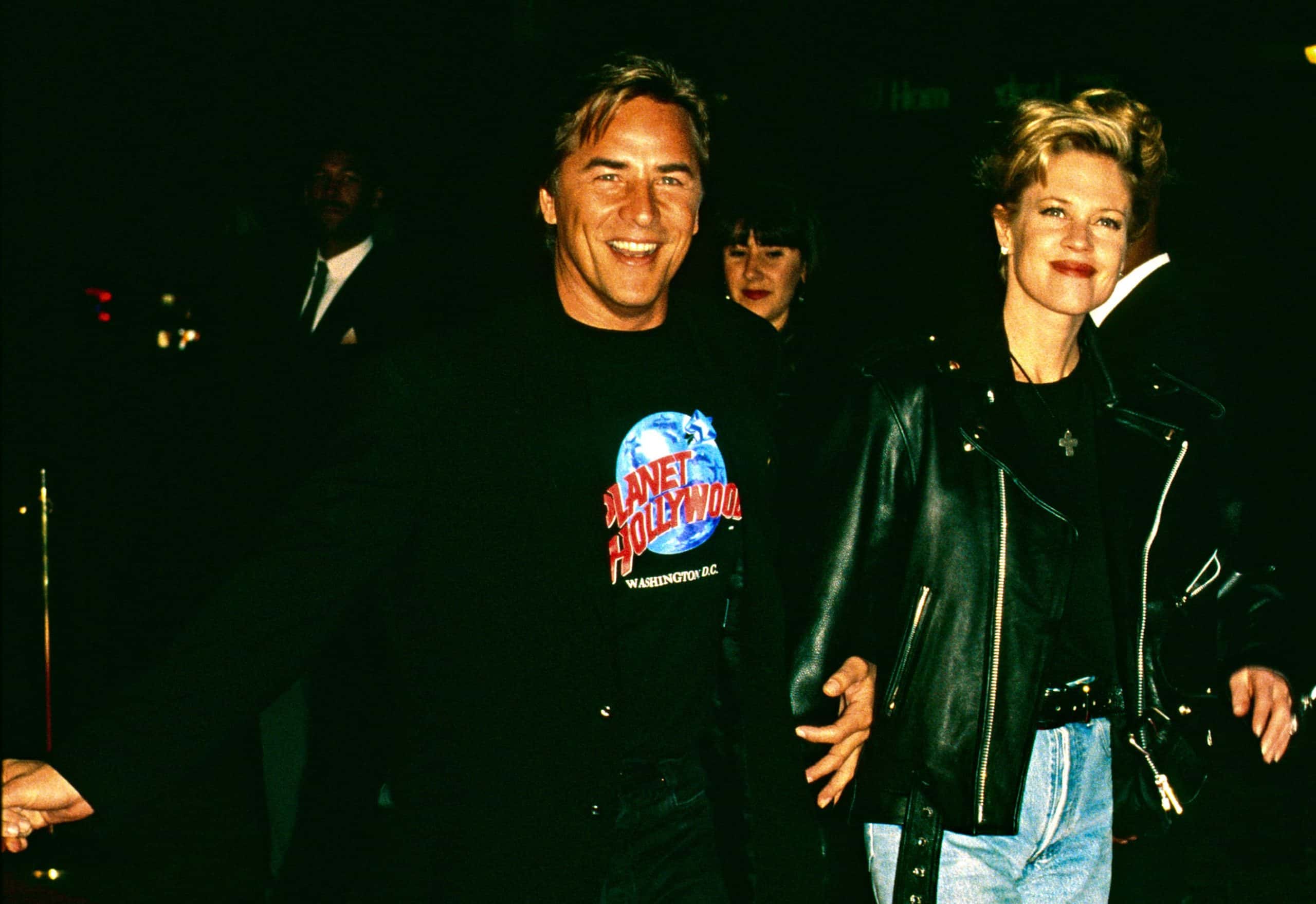 Don Johnson and Melanie Griffith at opening of the Planet Hollywood night club