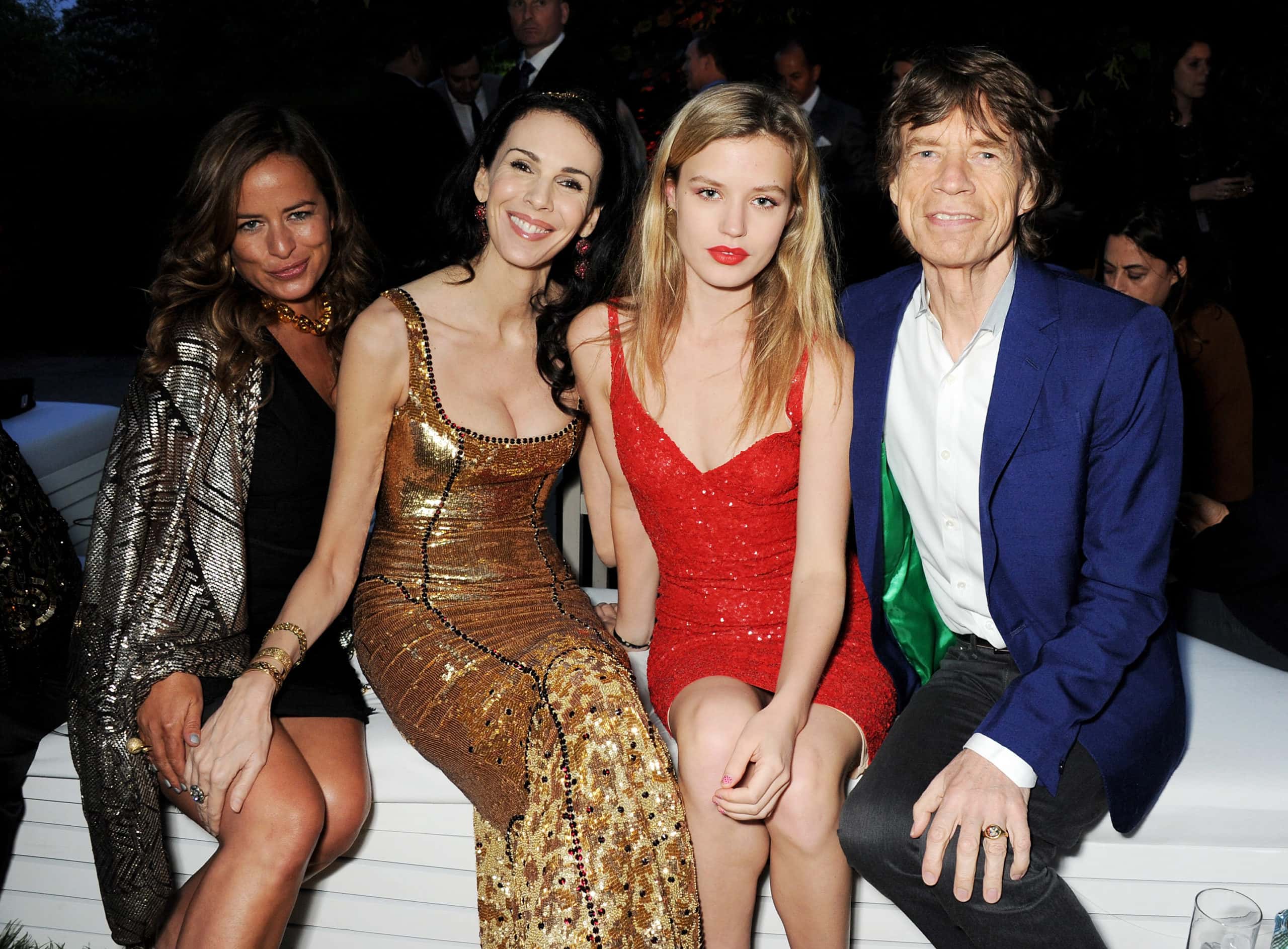 Jade Jagger, L'Wren Scott, Georgia May Jagger and Mick Jagger - 2013