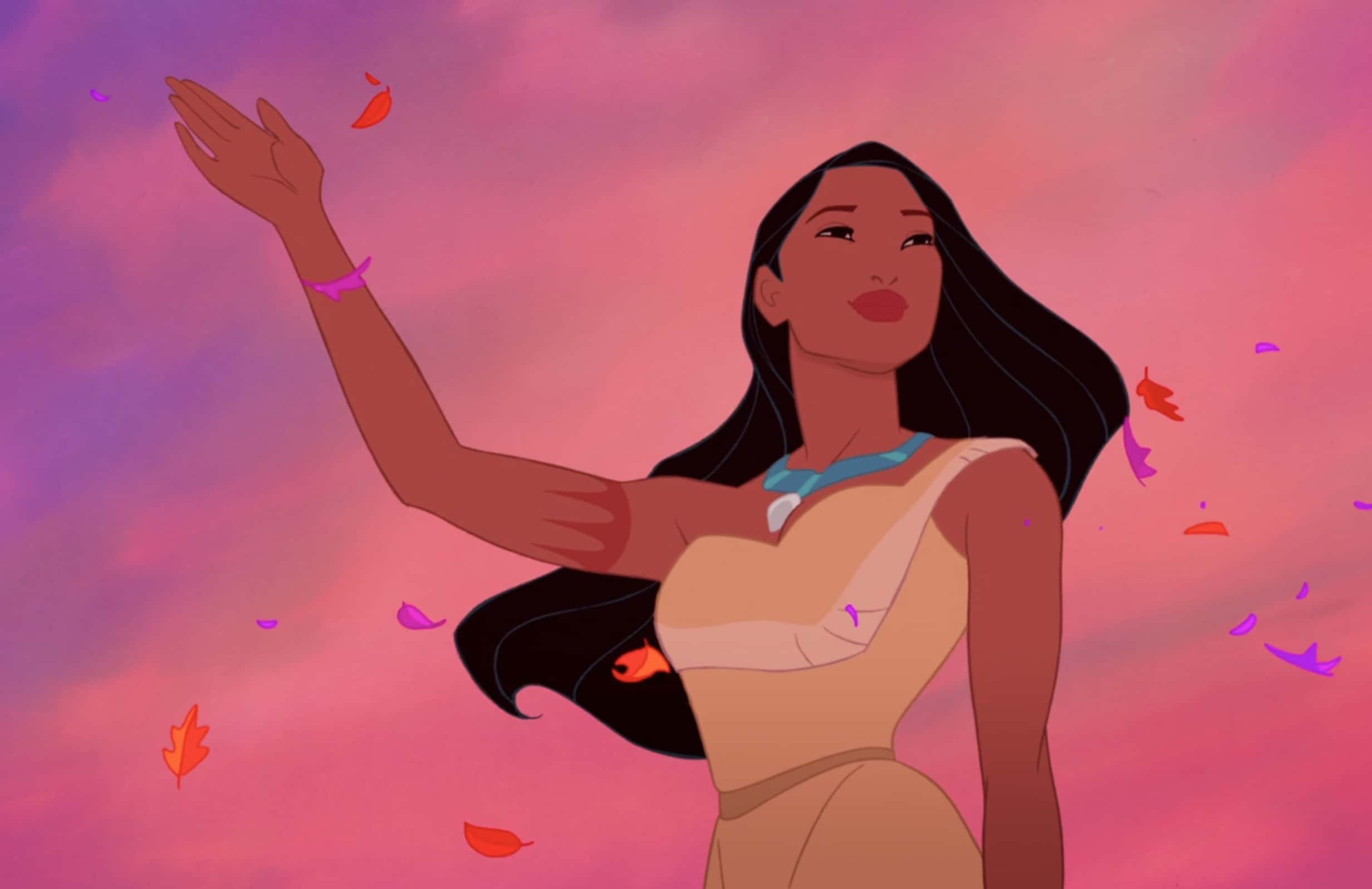Pocahontas waving.