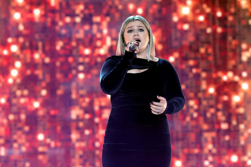 Kelly Clarkson performs onstage