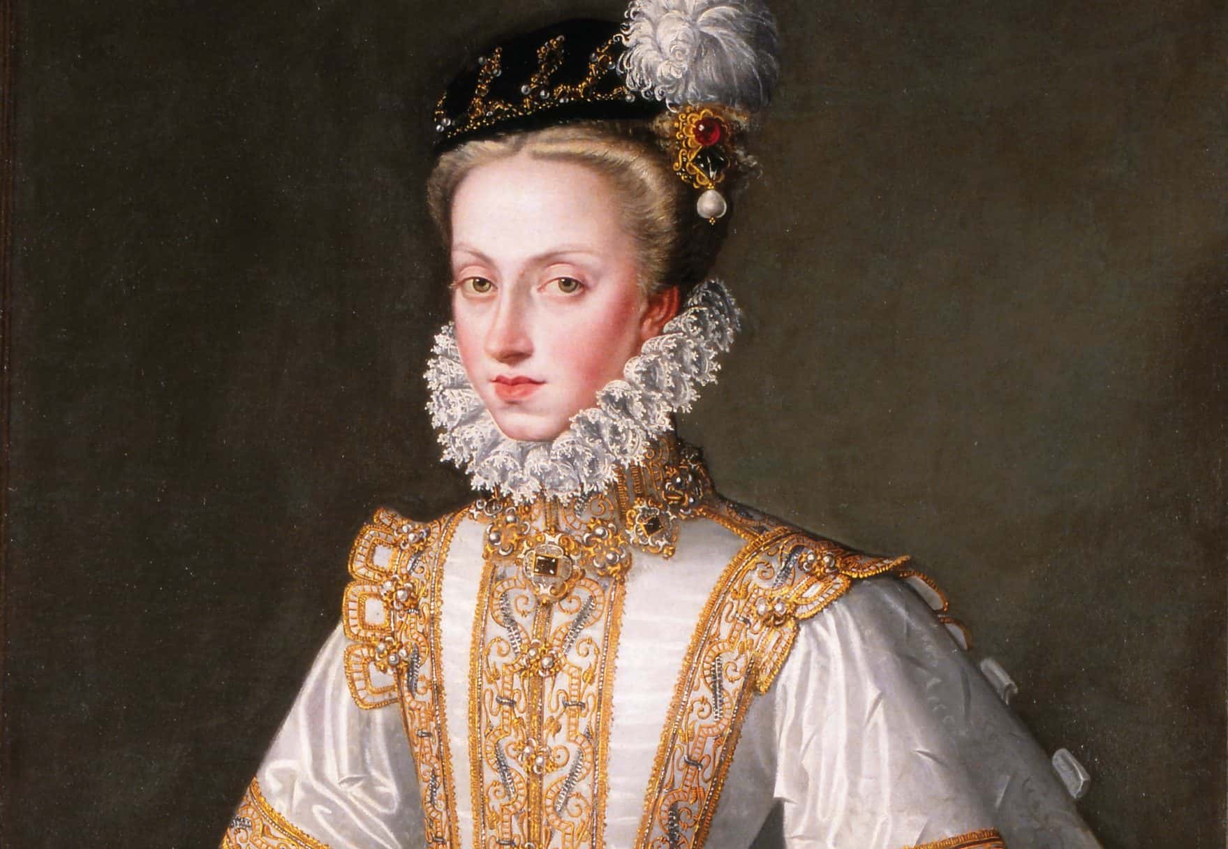 Anna of Austria portrait in white 