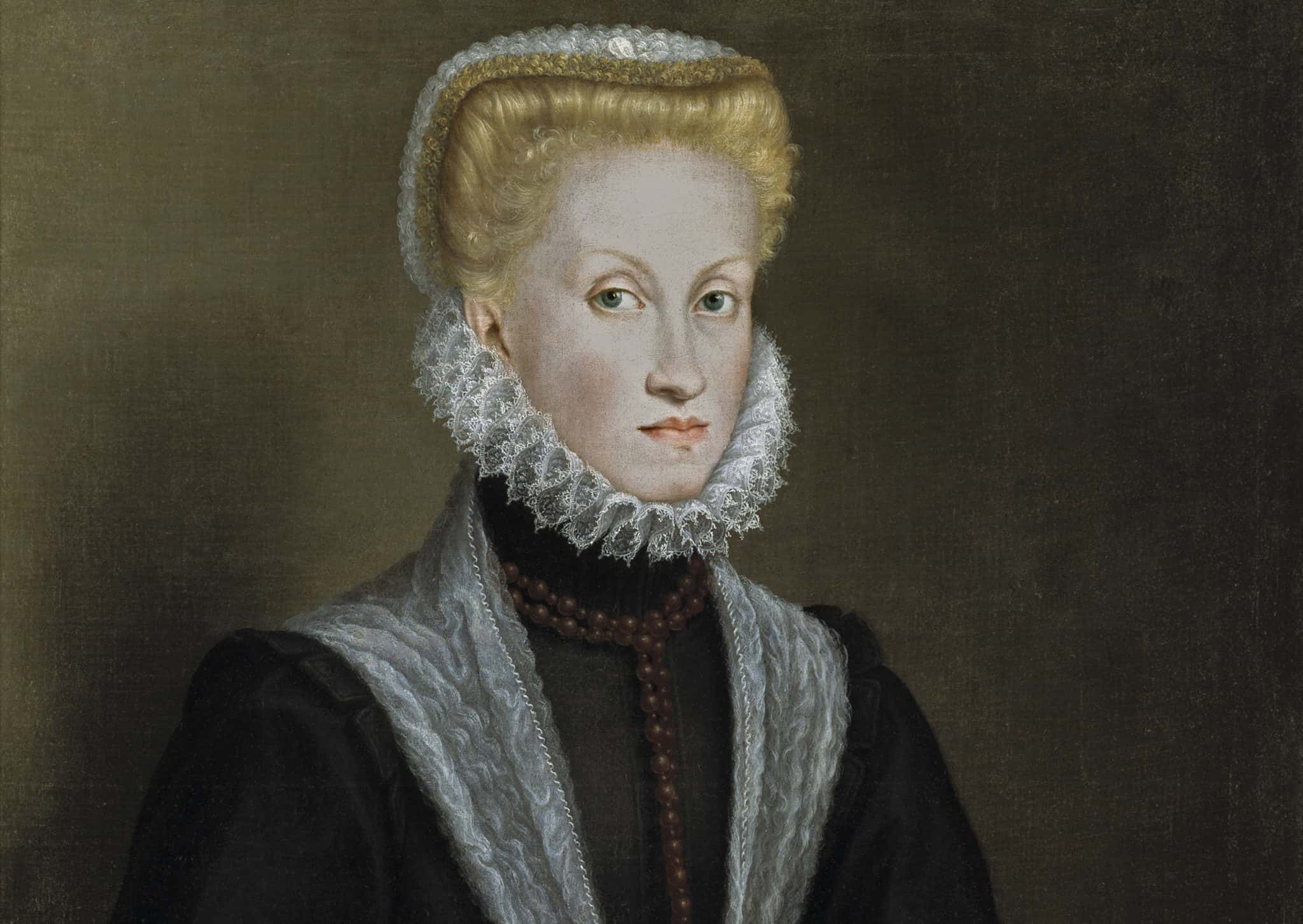 Queen Ana of Austria in black dress 