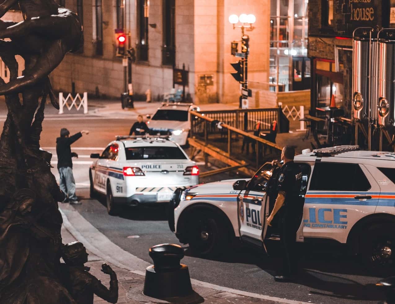 Police Cars on the Street