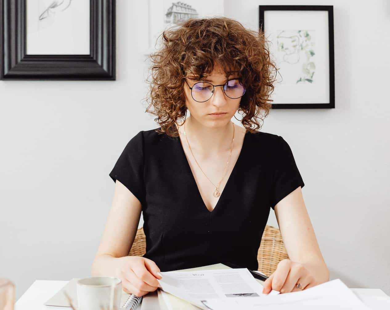Girl holding documents