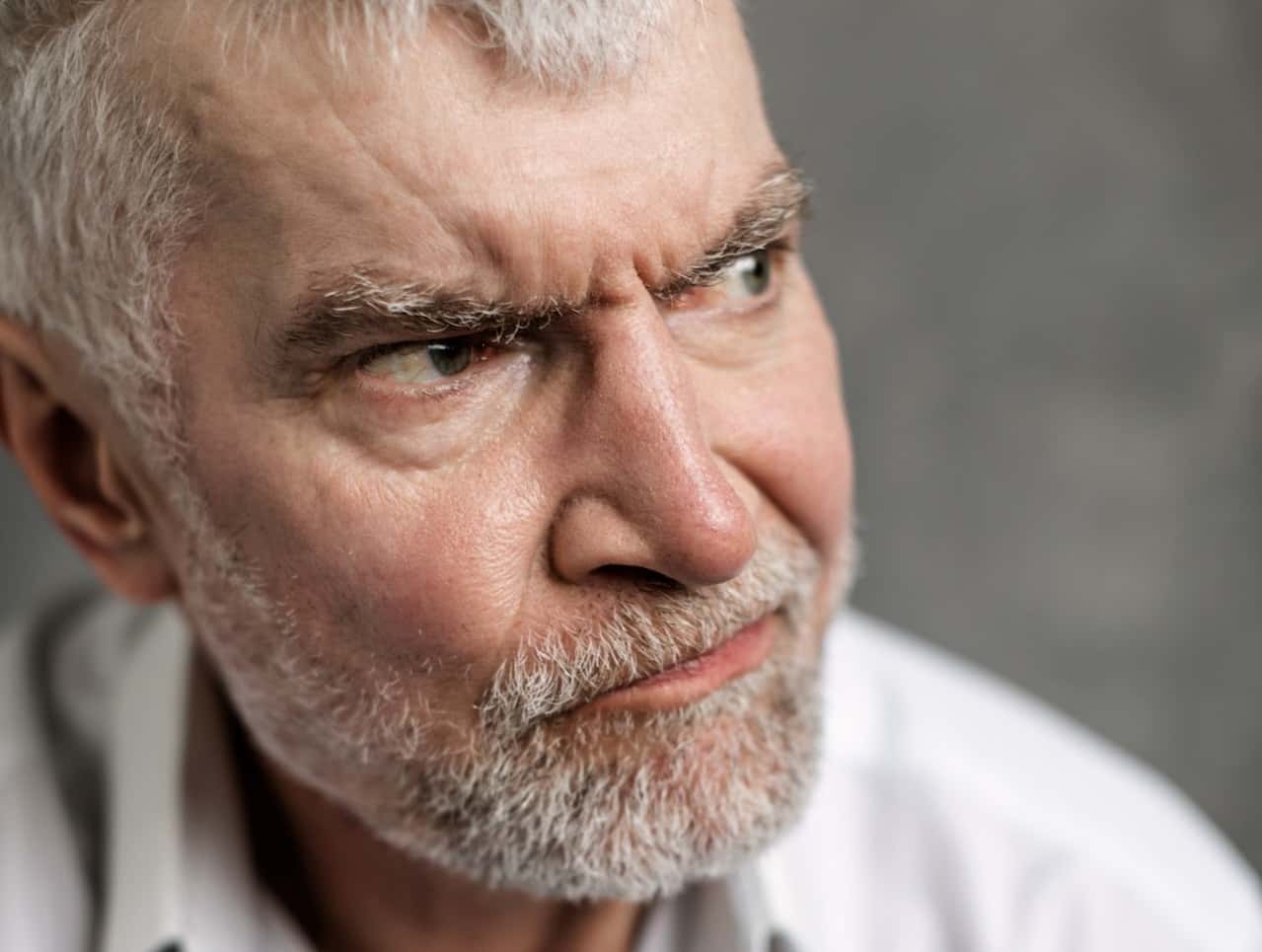 Upset Man looking at side