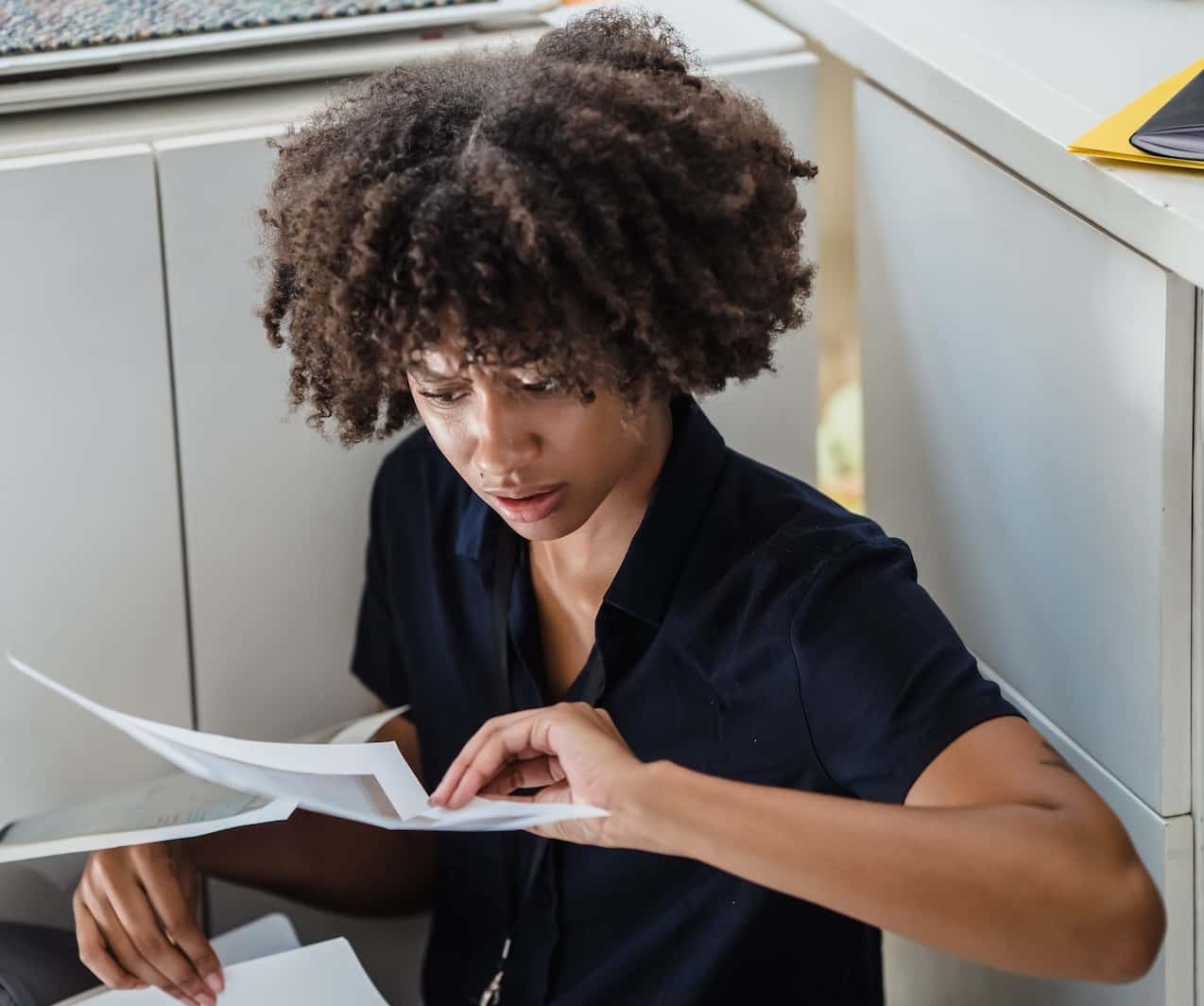 Woman with documents