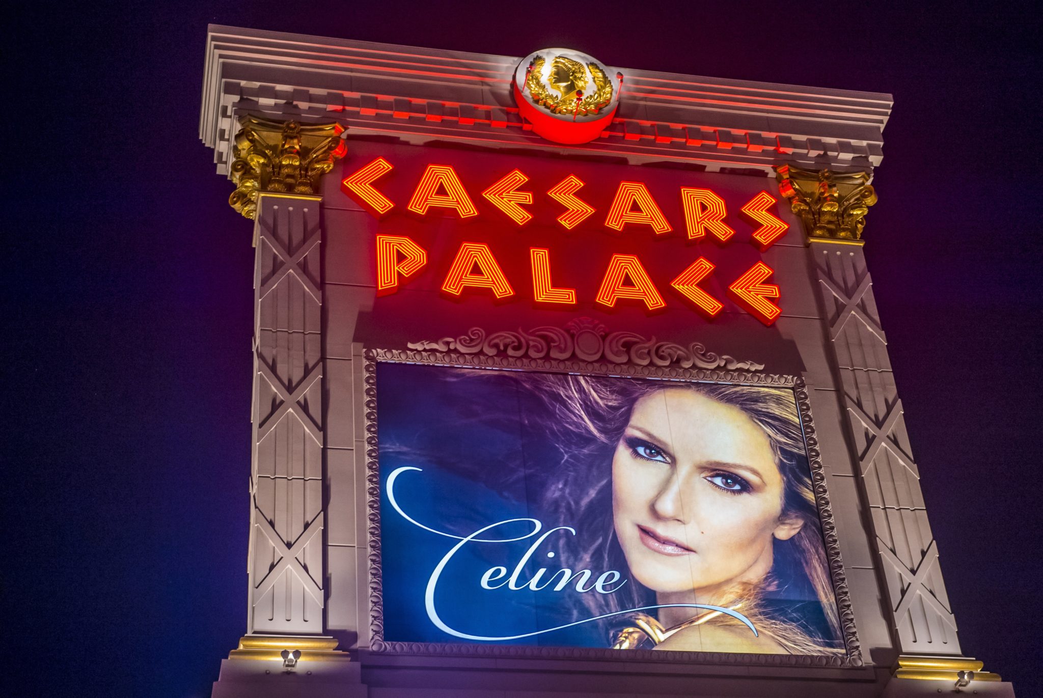 The Celine Dion show poster at Ceasars palace hotel