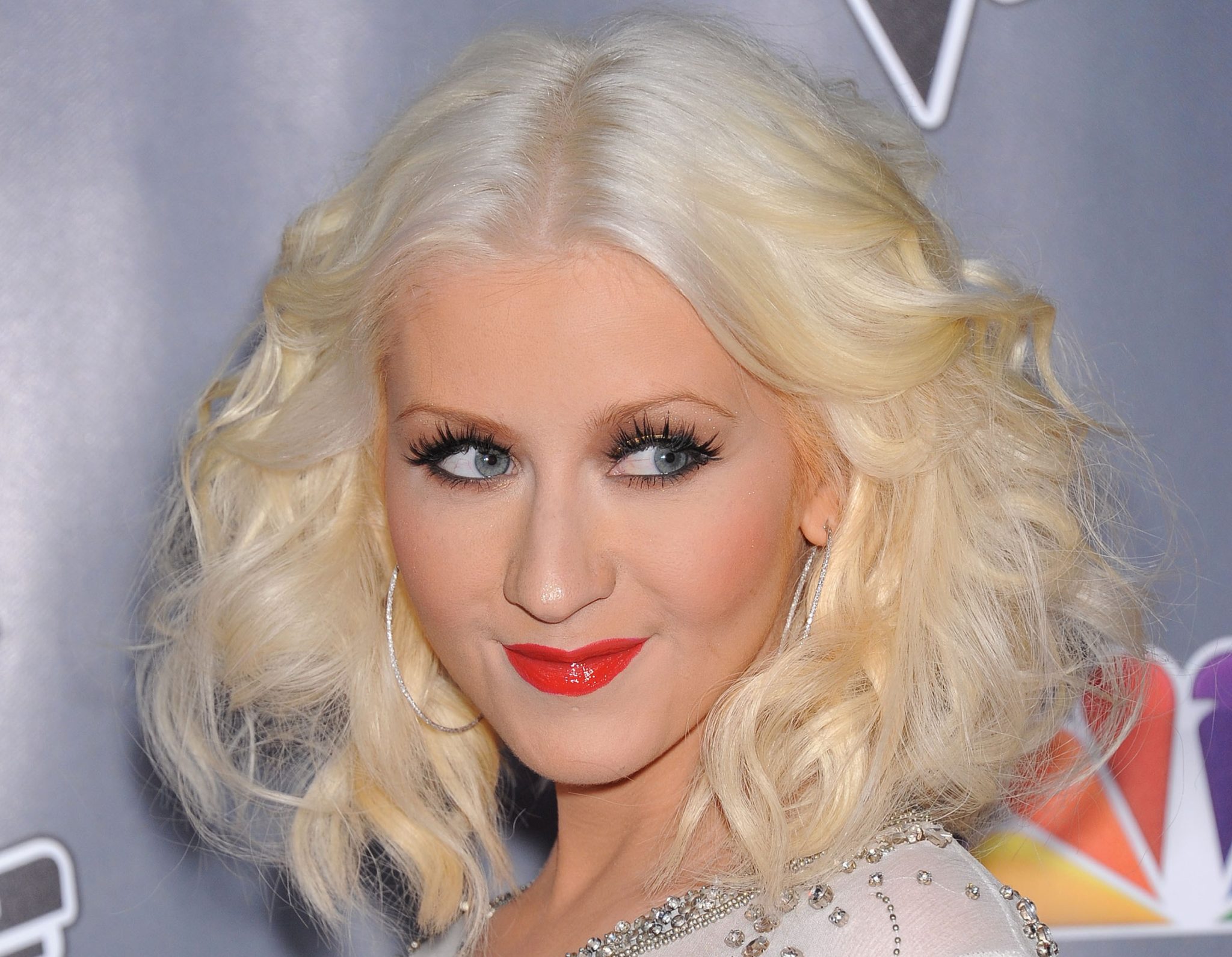 CHRISTINA AGUILERA arrives to the The Voice Season 5