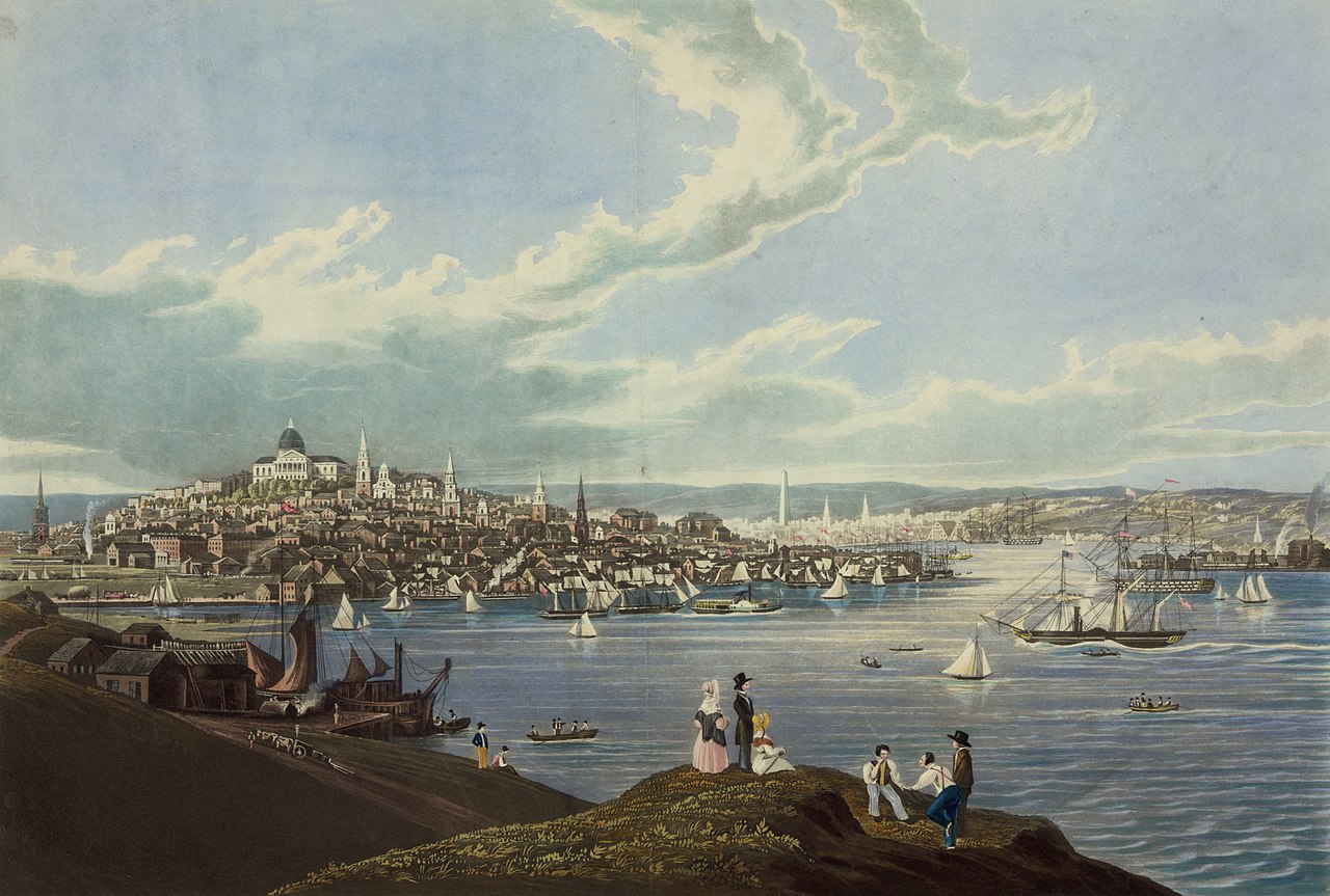 View of the city of Boston from Dorchester heights / painted & engraved by Robt. Havell 