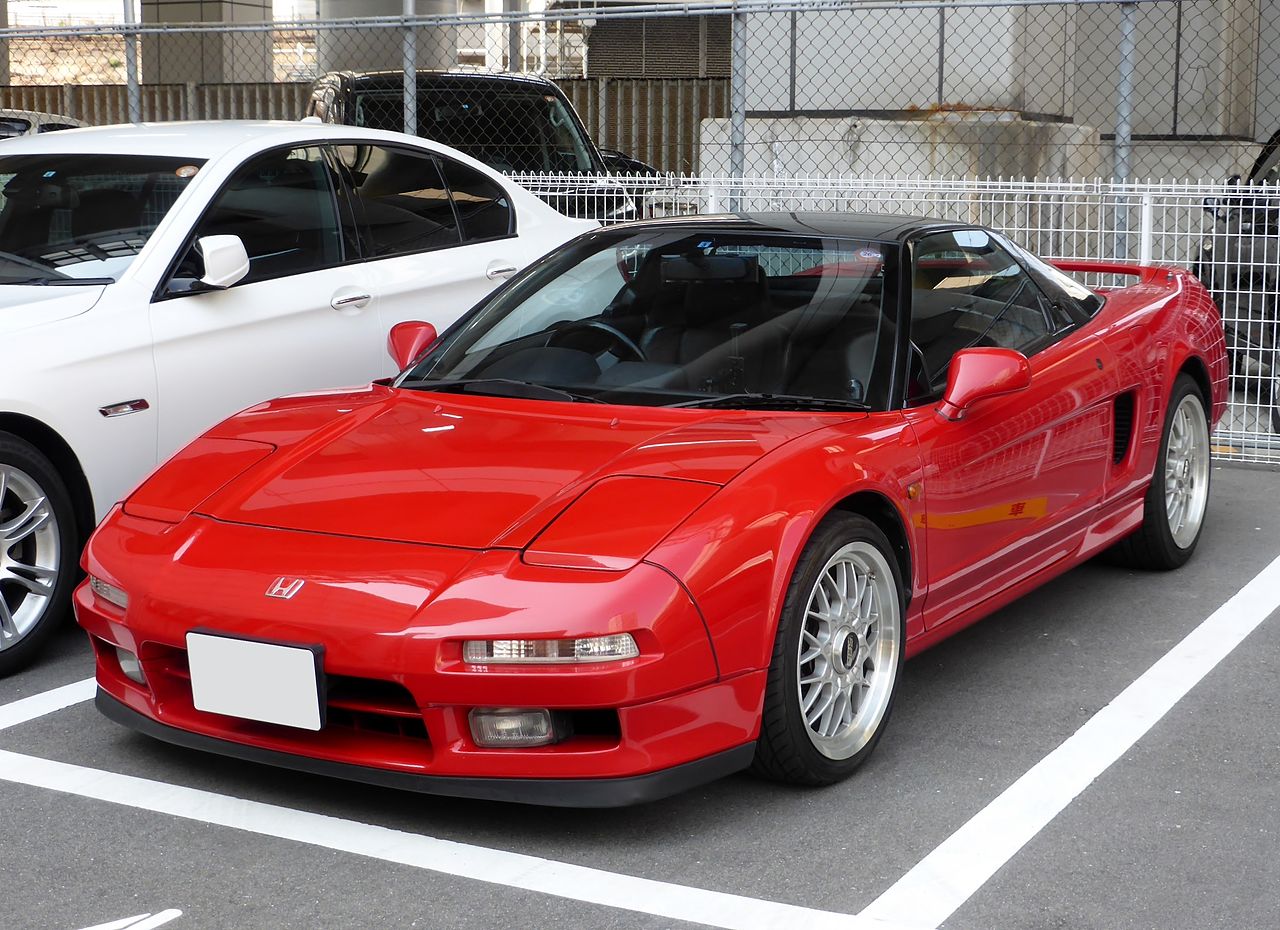 Red Honda NSX 3.0 Type S parked on the parking.