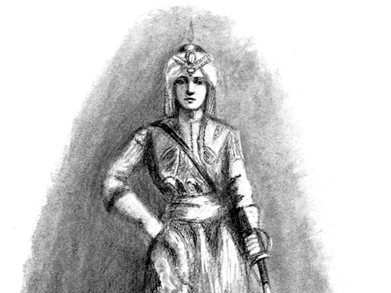 Illustration of Lakshmi Bai Rani of Jhansi