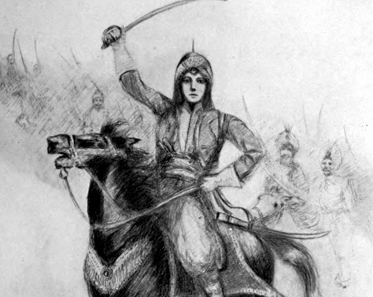Illustration of Lakshmi Bai Rani of Jhansi