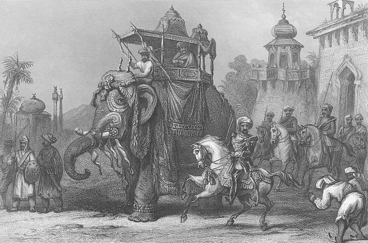 Illustration of Nana Sahib and escort