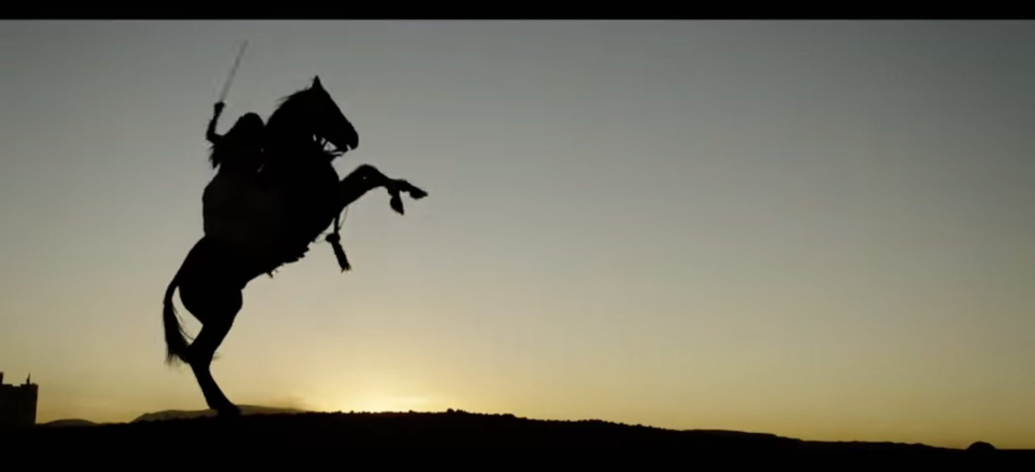 Lakshmi Bai, The Rani of Jhansi silhouetted on horseback 
