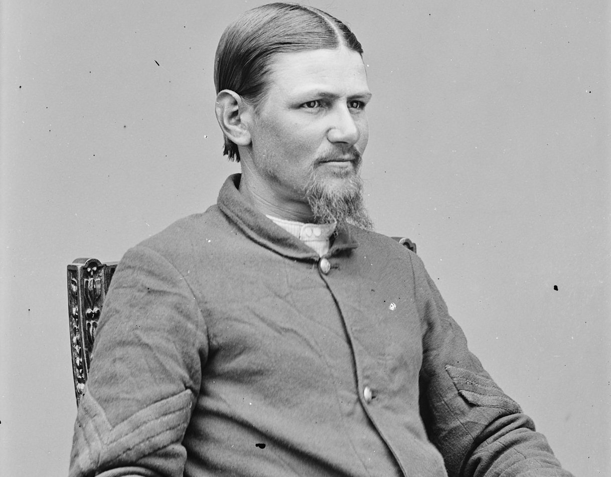 Sgt. Boston Corbett portrait sitting on a chair