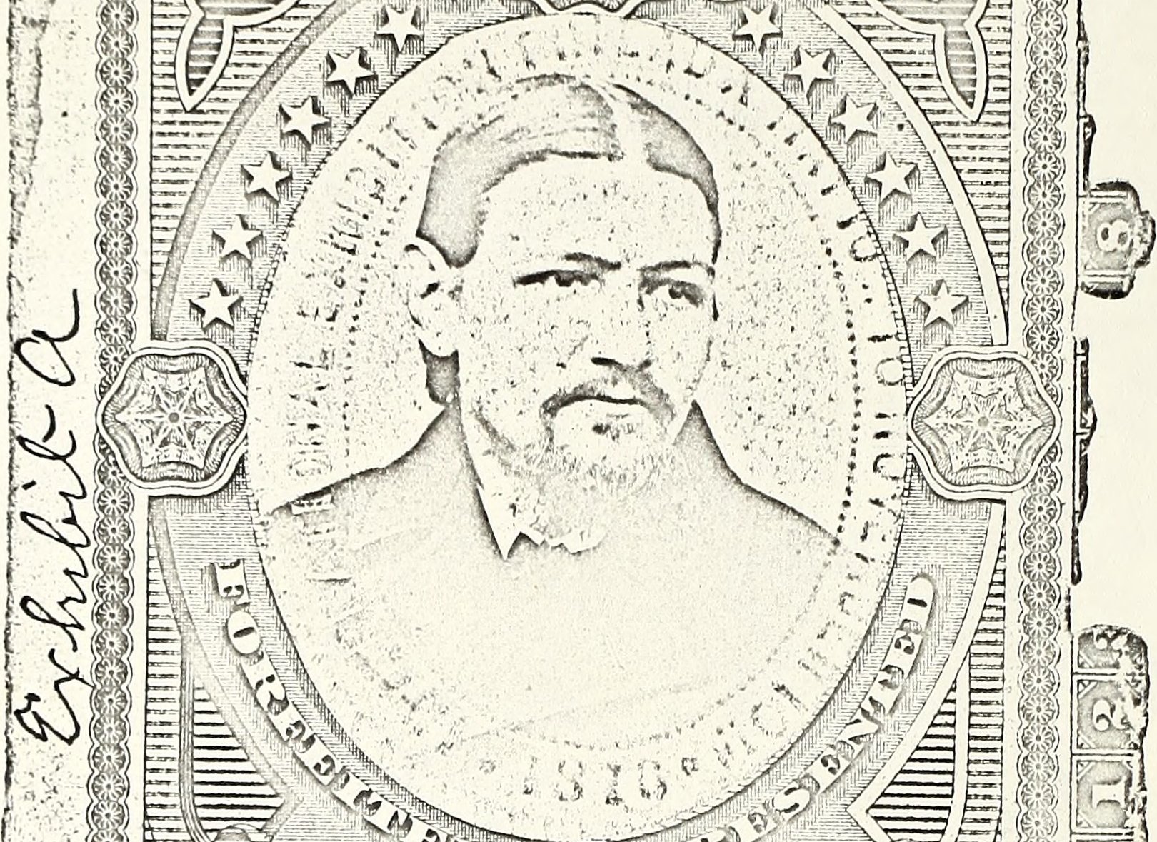 Boston Corbett face in a book 