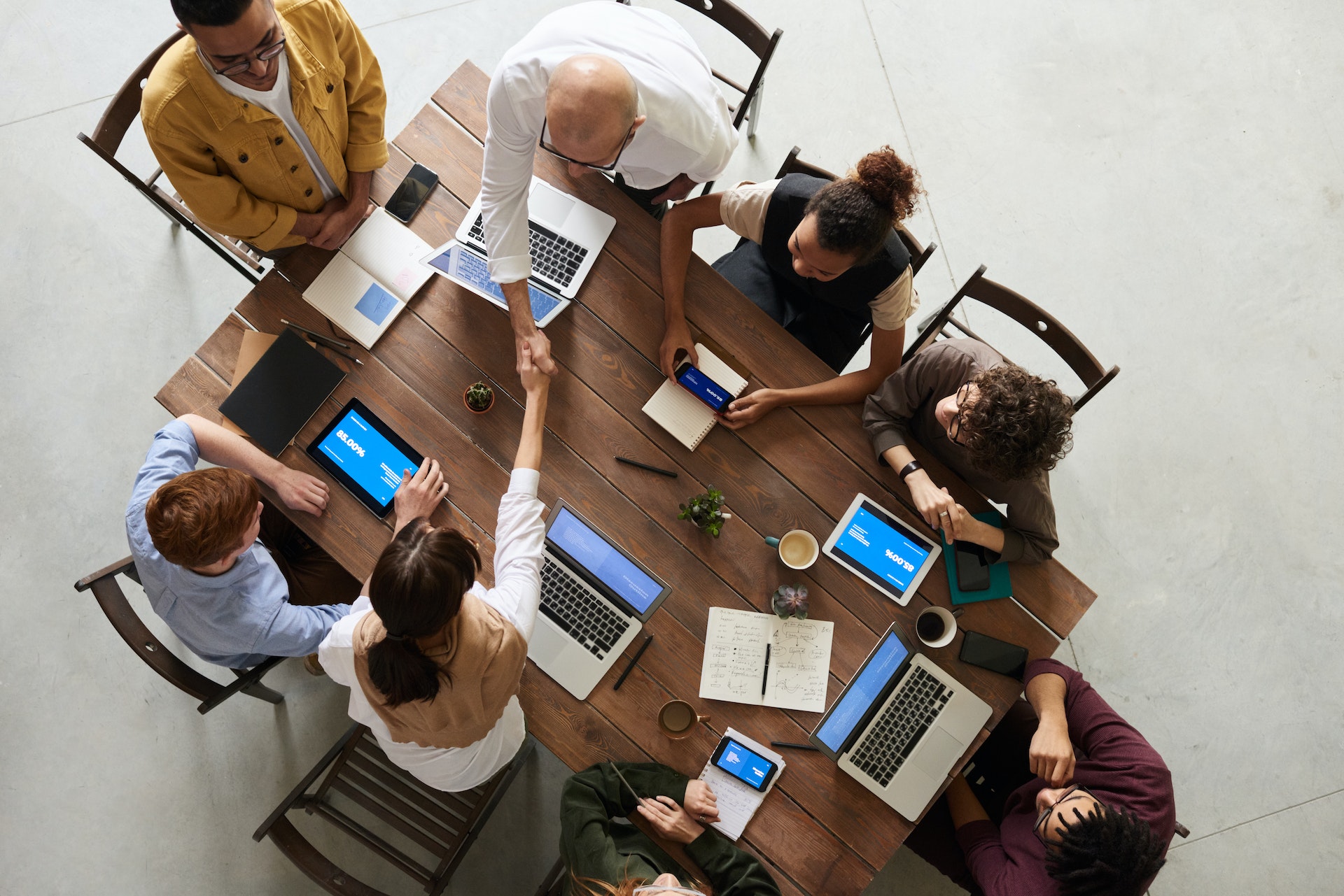 Group of people having a meeting in office