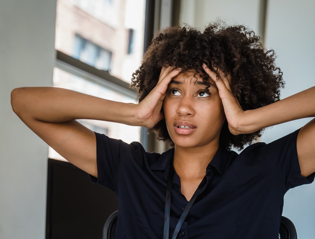 stressed young woman