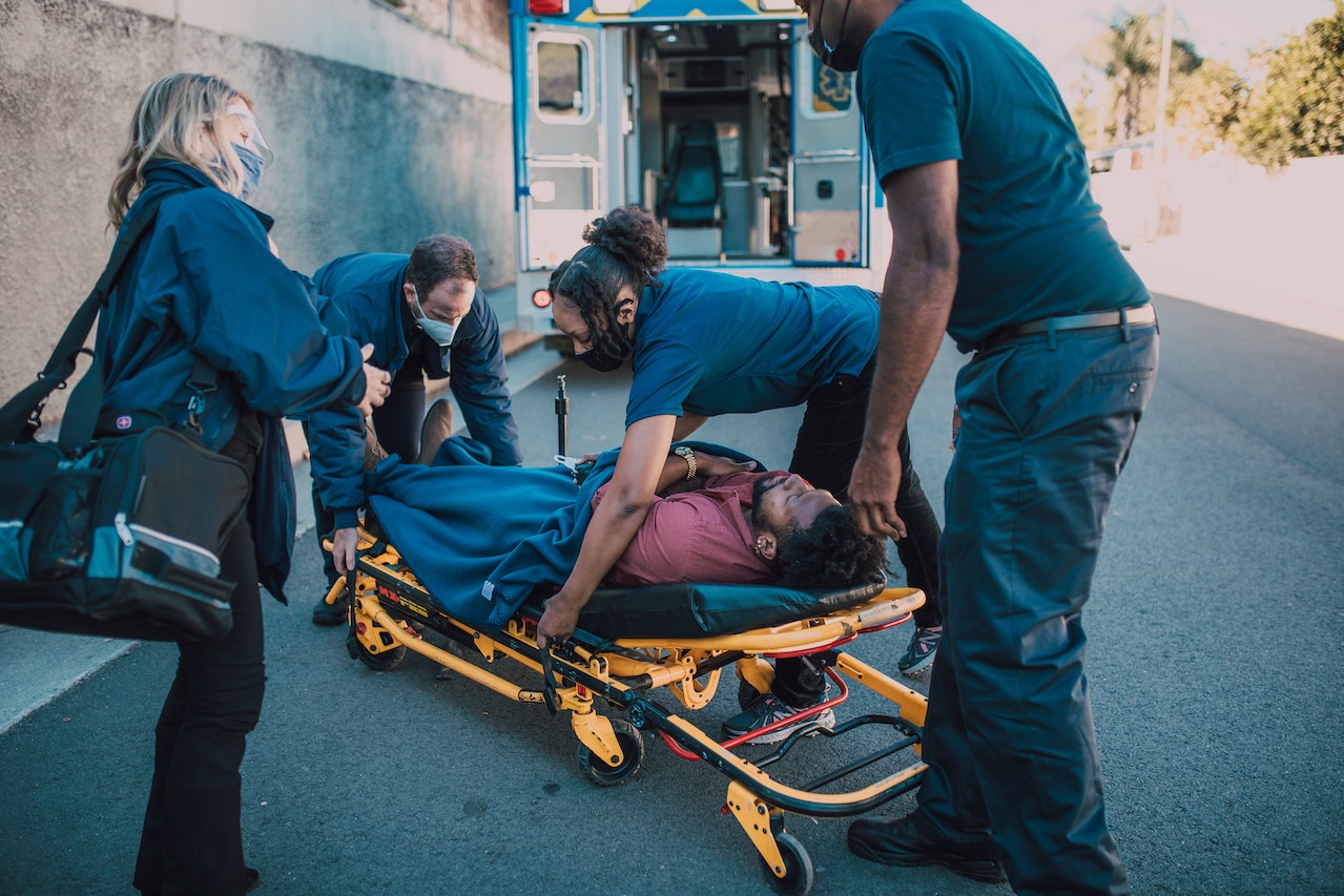 Man at stretcher