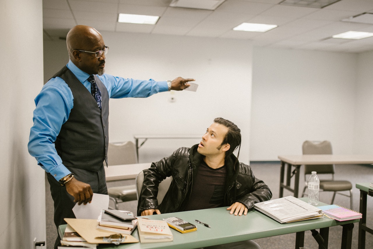Teacher caught his student cheating during an exam