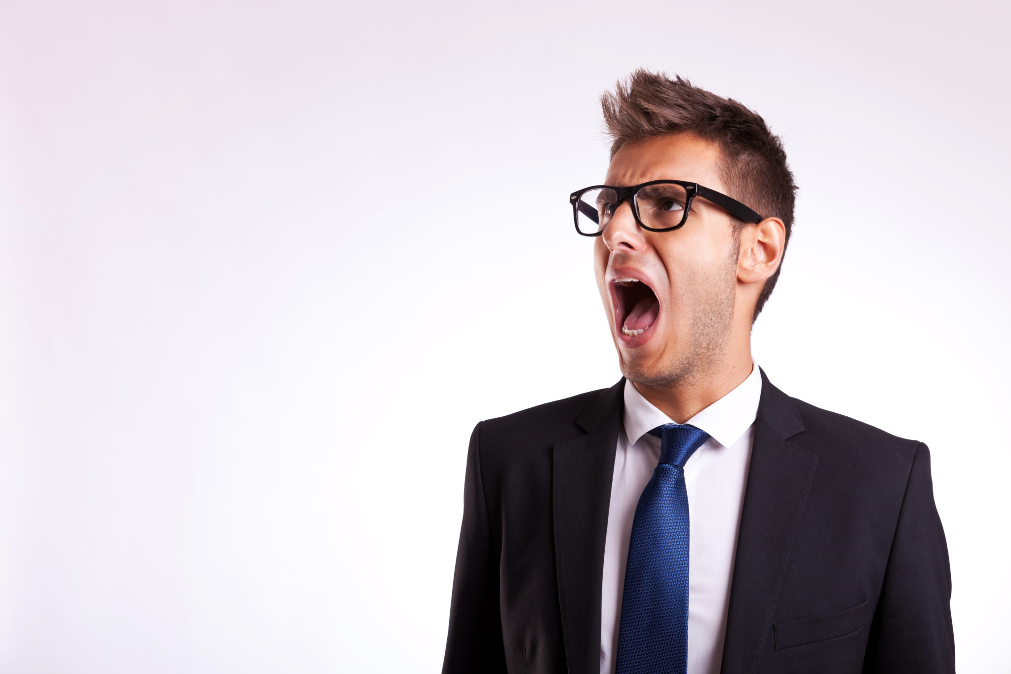 Business man screaming