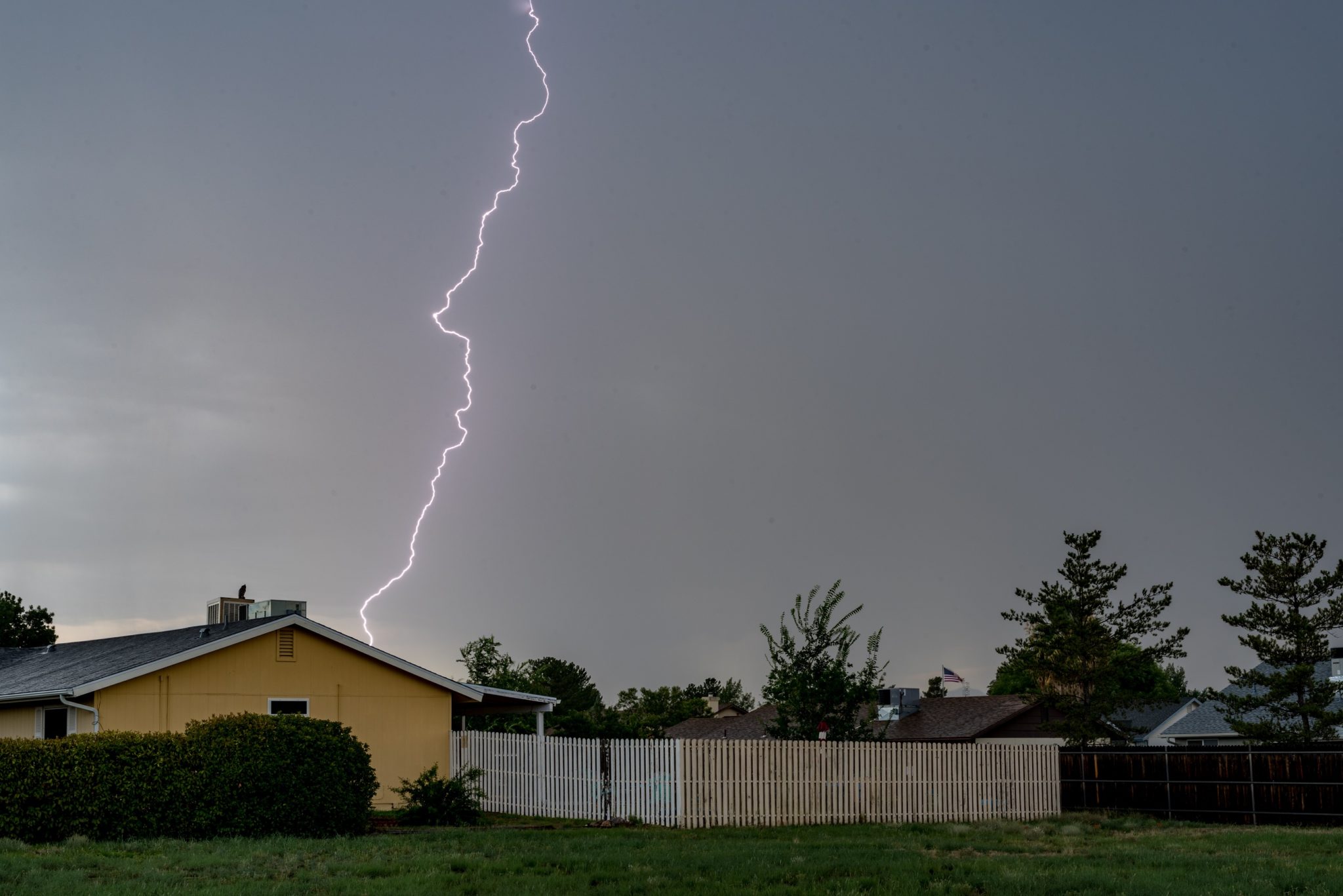 Lightning strike from clouds
