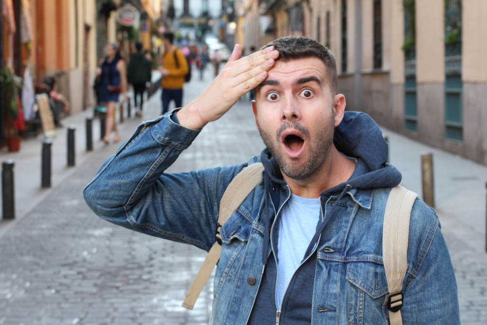 Man forgetting something important