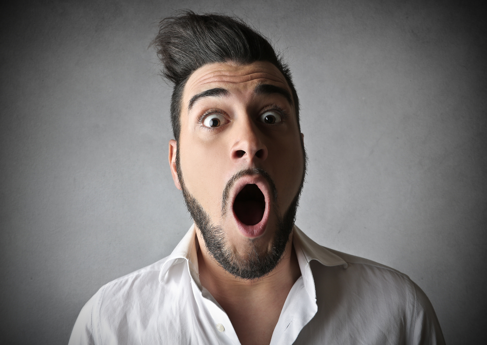 Shocked man with open mouth expression
