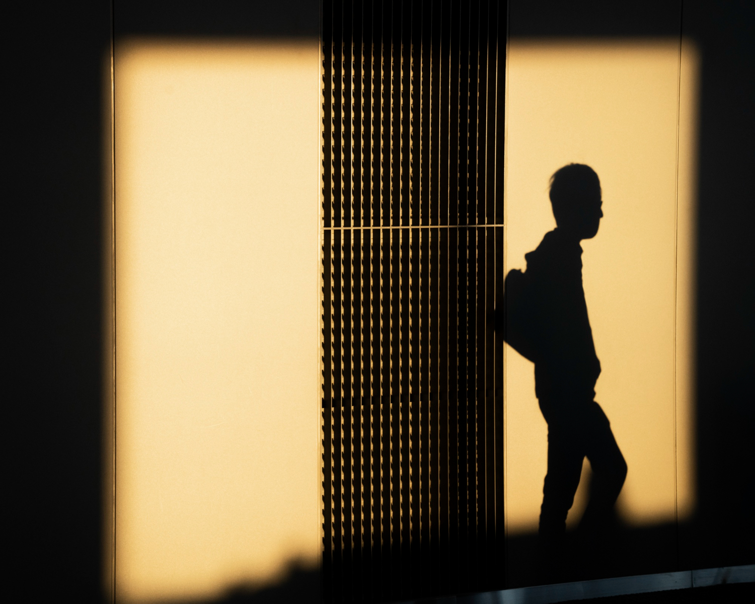 silhouette of kid on the wall