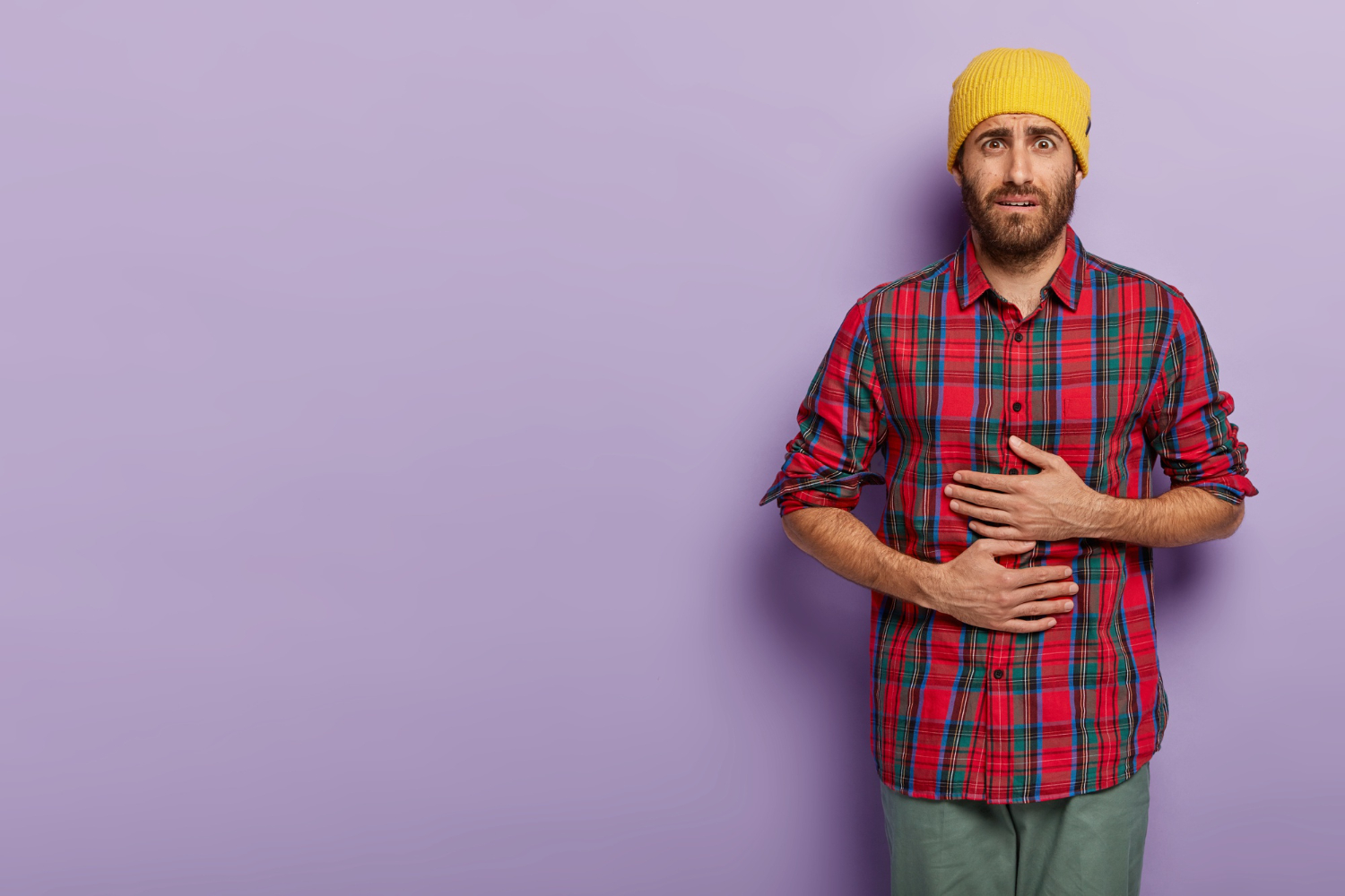 Man having a stomach pain