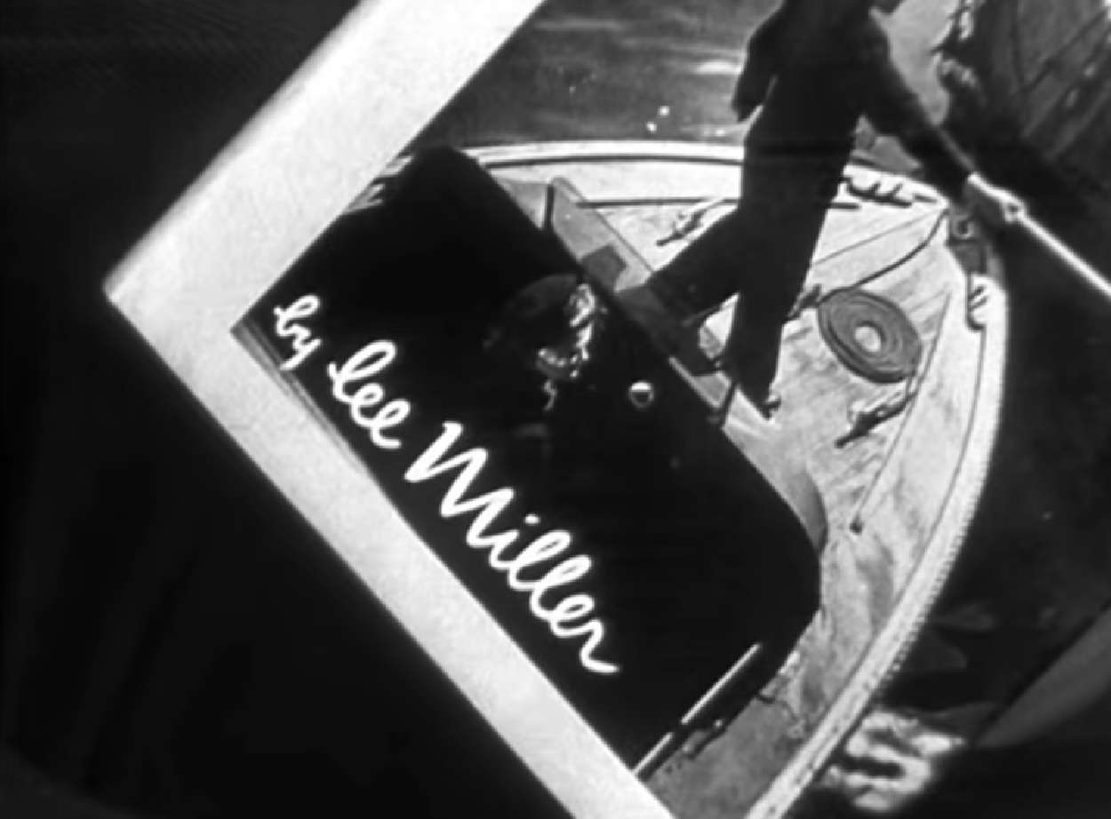 Screenshot: Book cover with image of Lee Miller - from Lee Miller: Through the Mirror (1955)