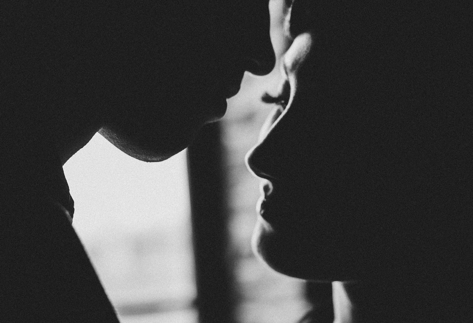 Silhouettes of a couple.