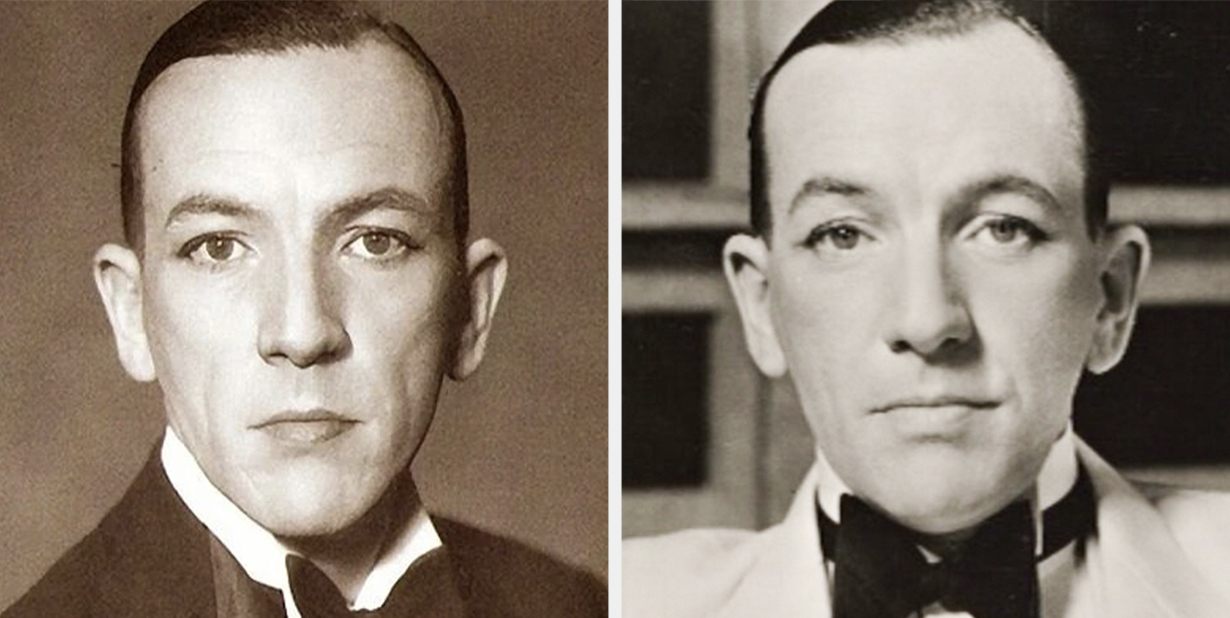 Noel Coward wearing blue suit looking at camera - 1972