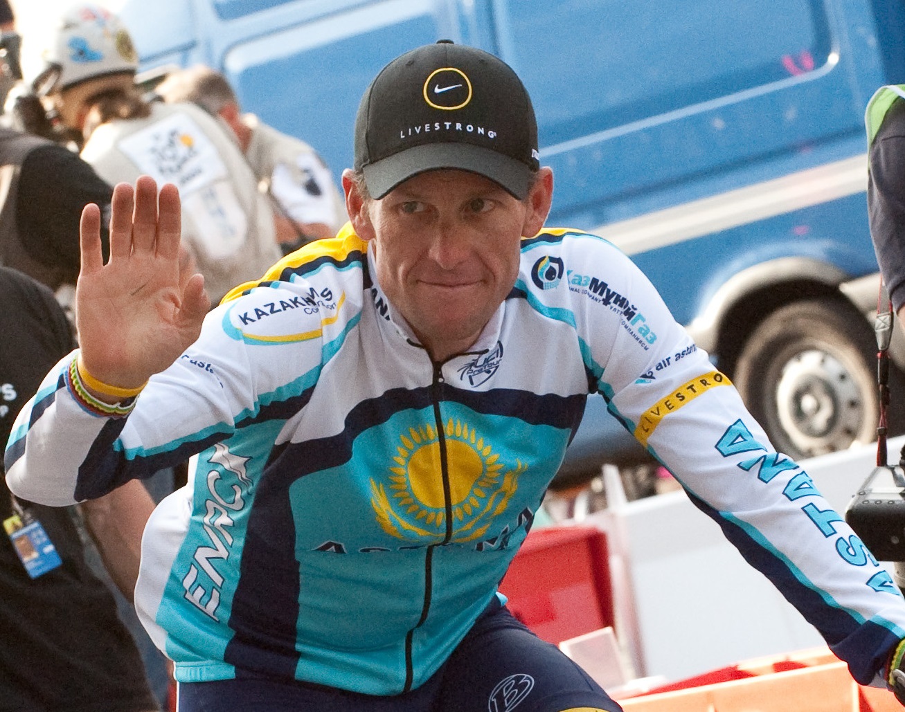 Lance Armstrong cycling at Tour de France - 2009