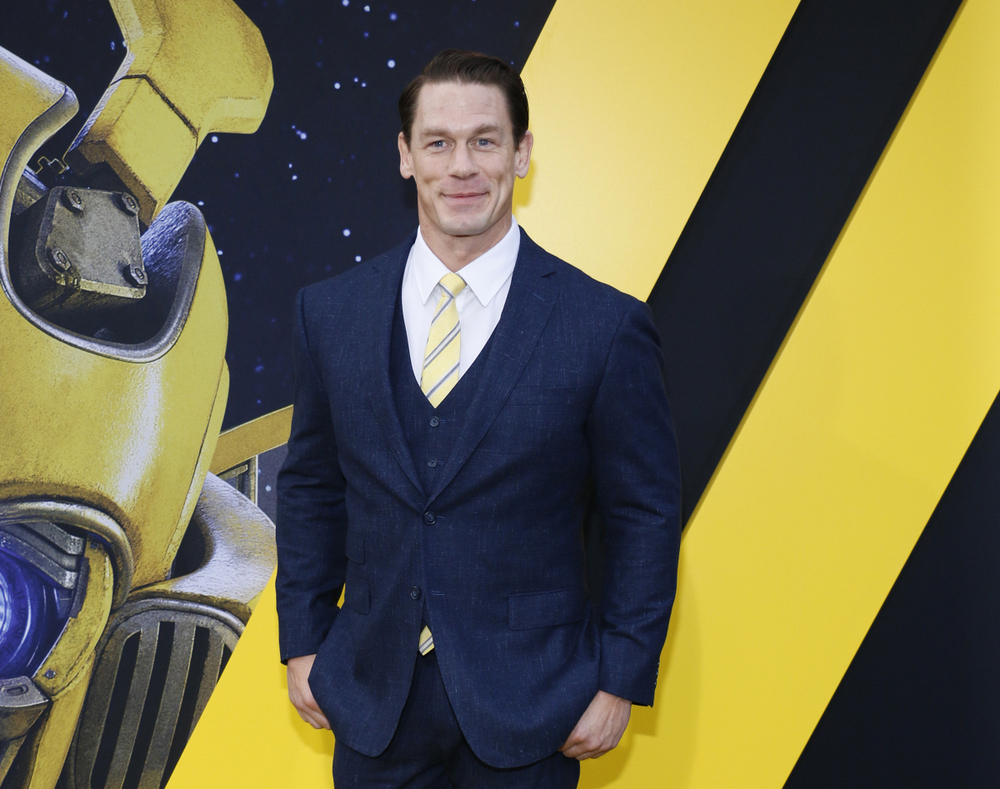 John Cena at the World premiere of 'Bumblebee' in Hollywood, USA wearing blue suit