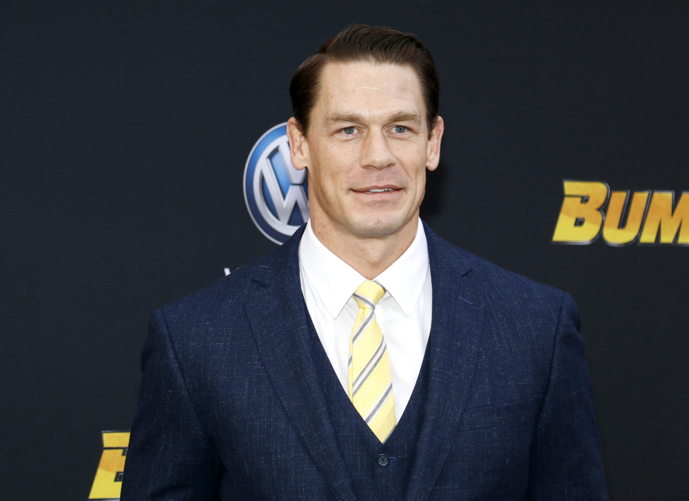 John Cena at the World premiere of 'Bumblebee' in Hollywood, USA wearing blue suit