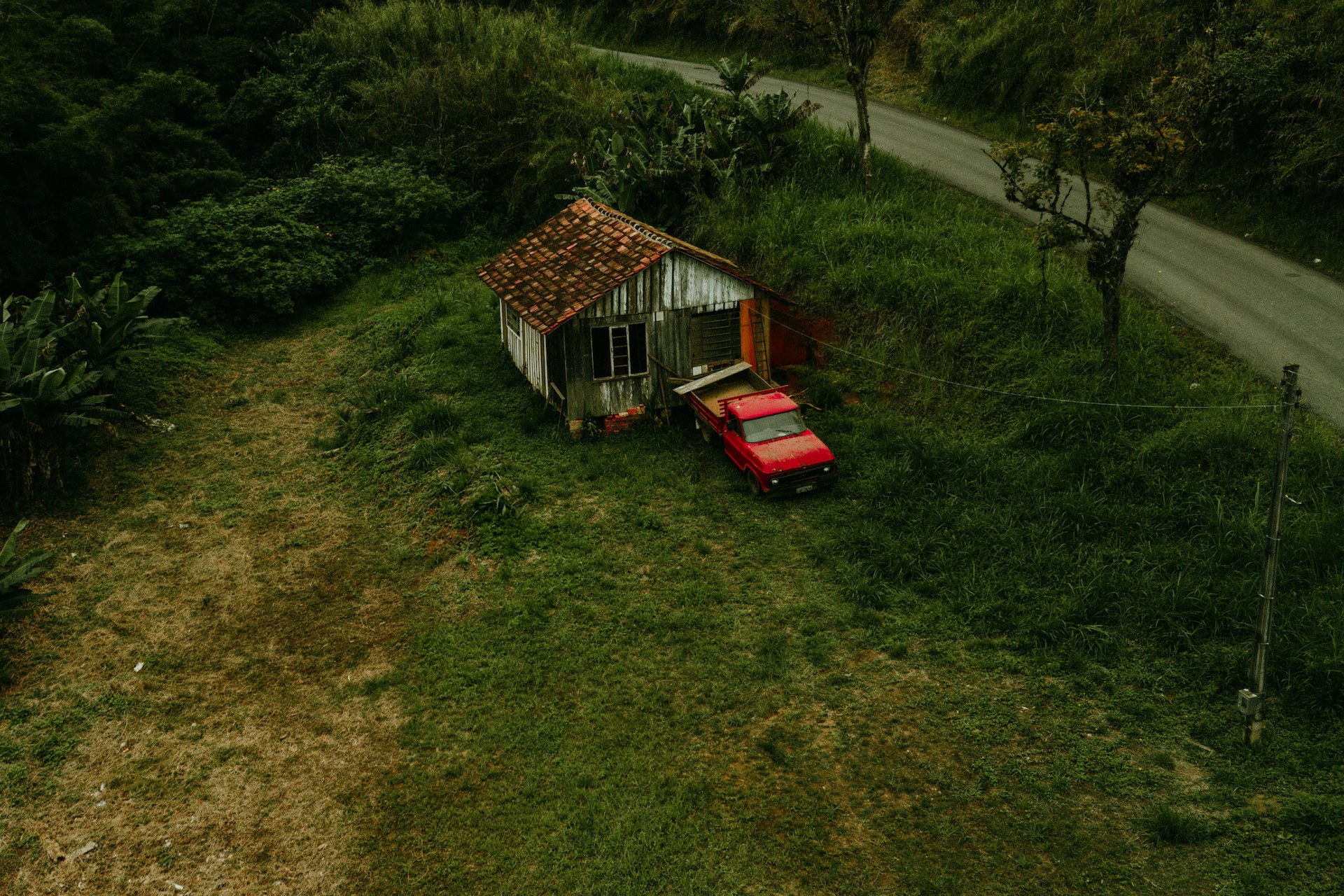 wooden hut in forest