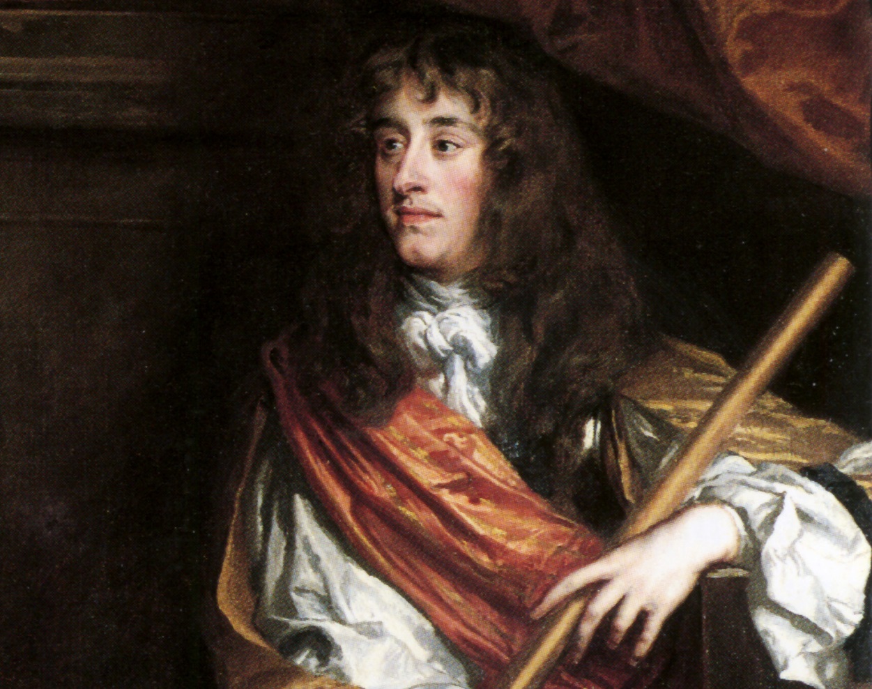 Portrait painting of James II of England looking at side - 1660s