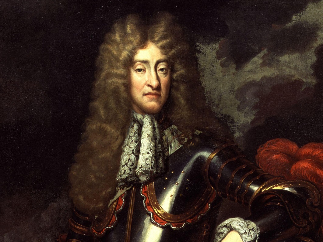 Portrait painting of James II of England looking at front - circa 1690