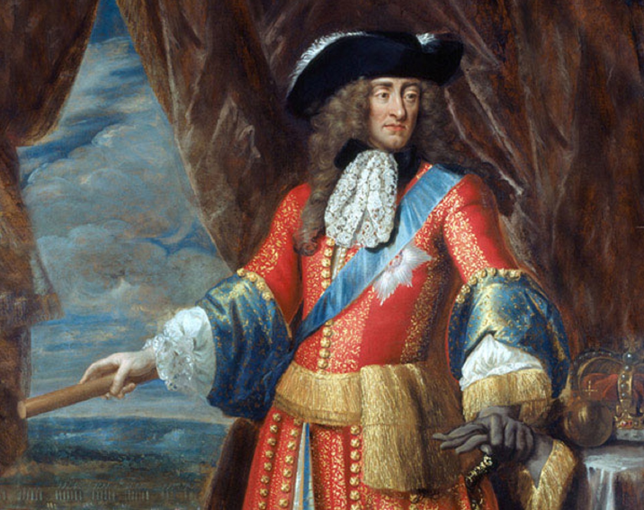 King James II wearing a General Officer's State coat - 1685