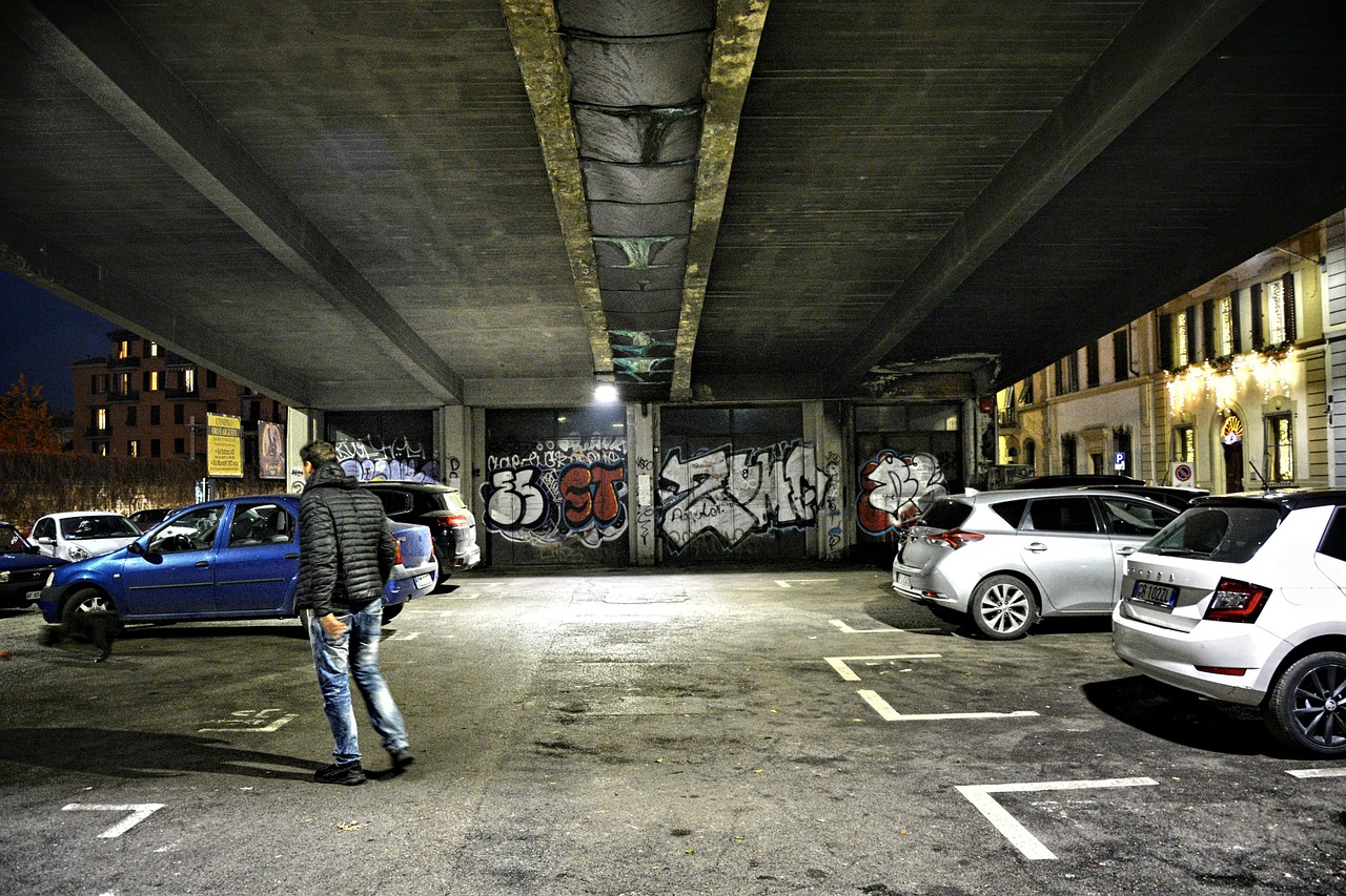 Man at a parking lot