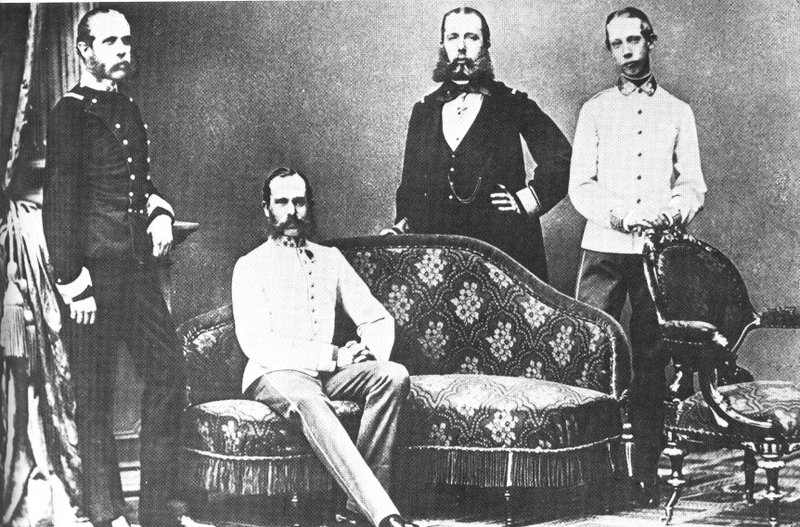 Franz Joseph, Emperor of Austria, King of Bohemia and Hungary with his brothers