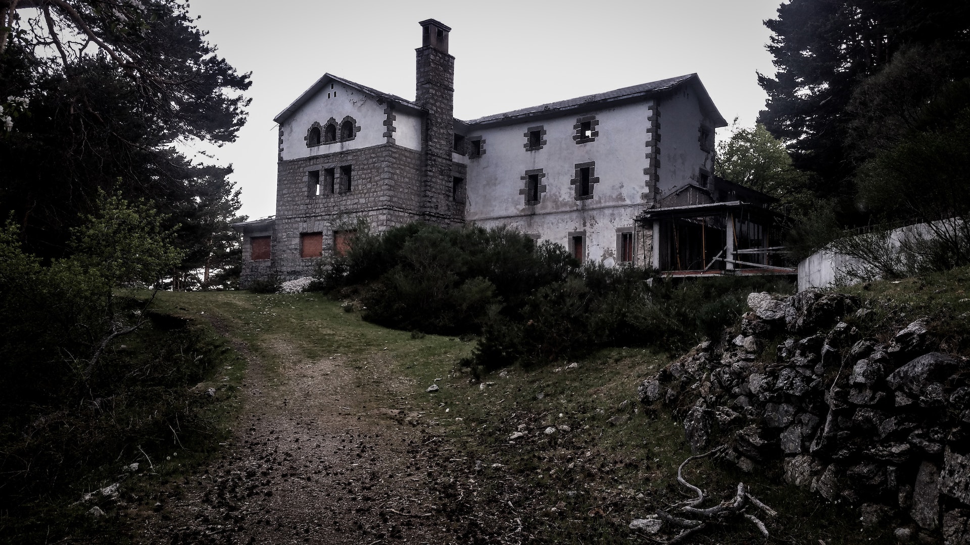 Abandoned house up on the hill.