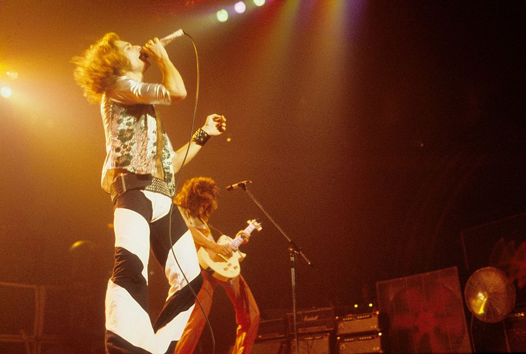 Van Halen perform live on stage