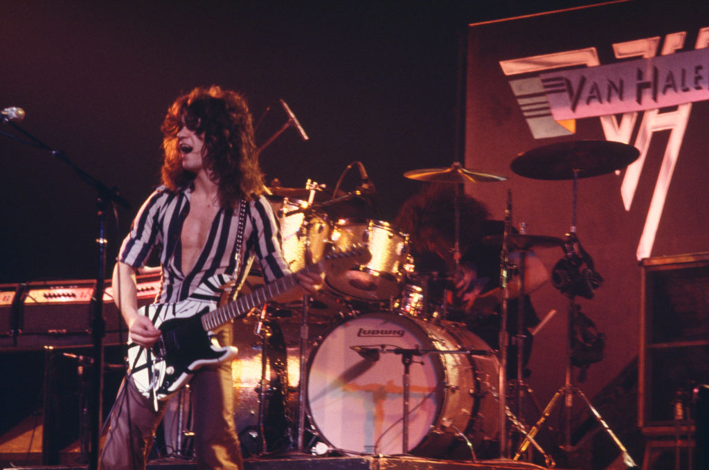 Van Halen on their first concert tour, in support of their debut album , Van Halen